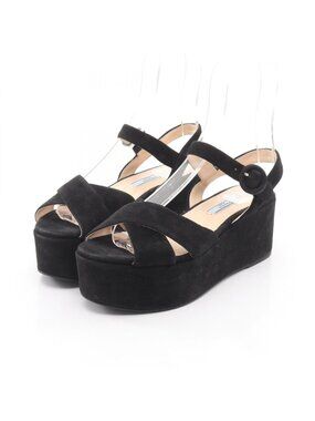 Prada Sandals Suede Black